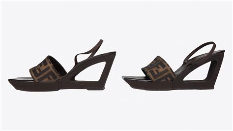 fendi logo wedge sandals